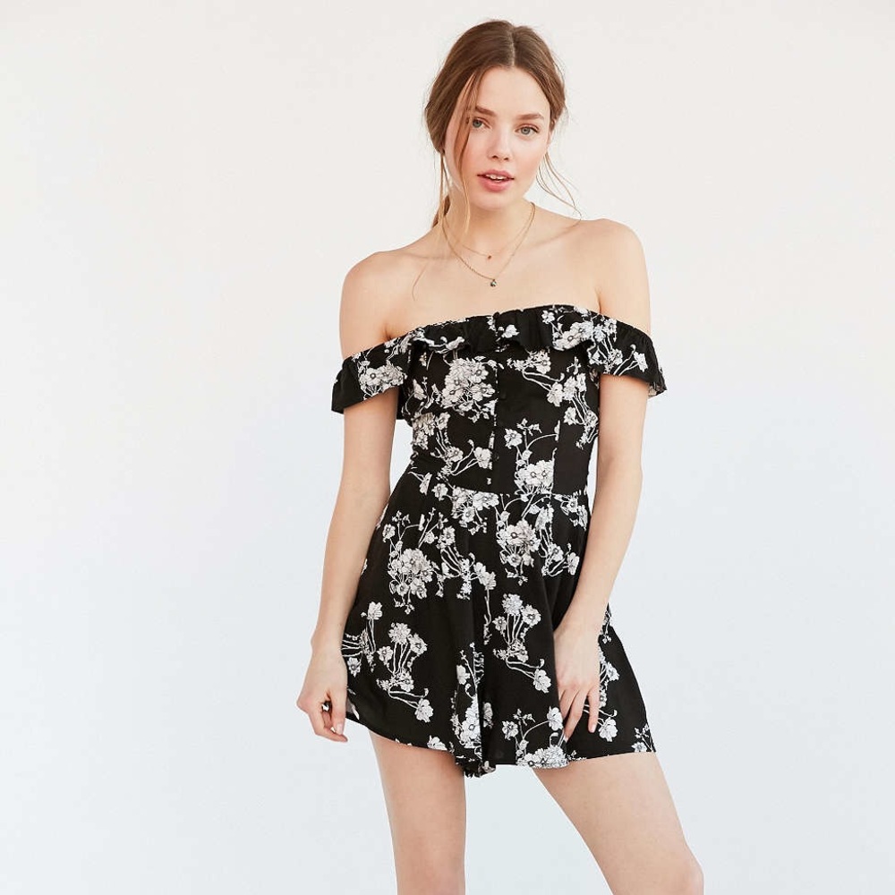 NWT Urban Outfitters black floral romper